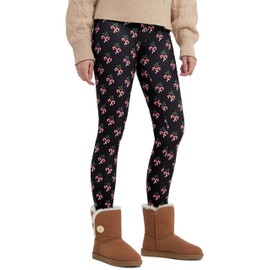 sissycos Women's Ugly Christmas Crossover Leggings High Waisted Printed Tights (Candy Cane, Medium)