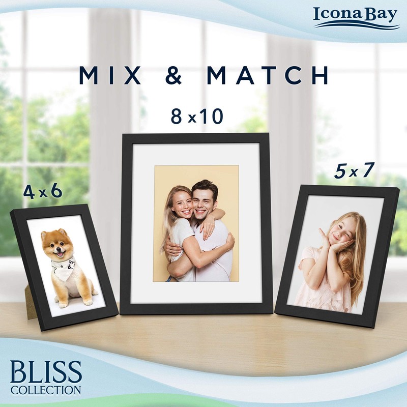 Icona Bay - 5x7 Black Picture Frame - Modern Style