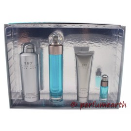 360 By Perry Ellis 4 Pcs Gift Set 3.4oz Edt Spray For Men New In Box
