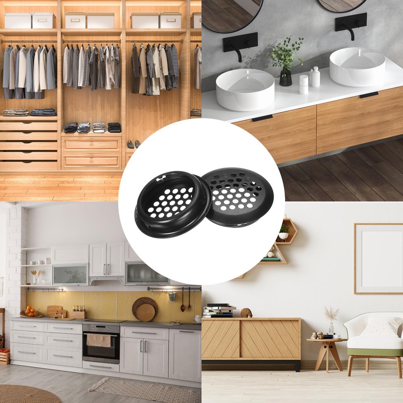 sourcing map 24Pcs Air Vents Circular Soffit Vent 35mm/1.4" Stainless