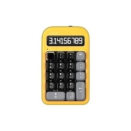 AZIO IZO Wireless Mechanical Calculator & Number Pad (Yellow/Dark Bronze) - Bluetooth 5.0 & USB, Gateron-Red Mechanical Switch, 9 Backlight Modes, Rechargeable, PC & Mac, Golden Iris (IN412)