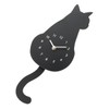 NITORI 8172687 Wall Clock, Black Cat with Moving Tails