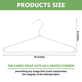GlikCeil 15 Pcs Fabric Wrapped Metal Hangers Covered Wire Hanger Metal Coat Hangers Non Slip for Clothes Closet Clothing Suit Shirt Pant (White)