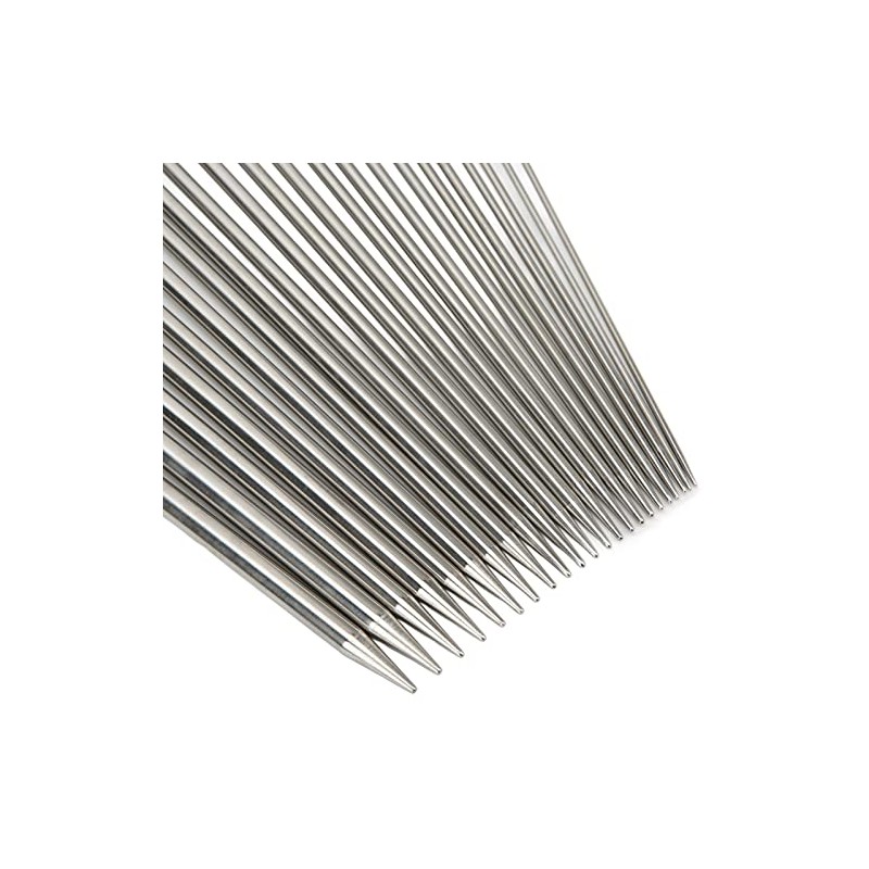 Agujas de tejer de acero inoxidable, 11 pares de agujas