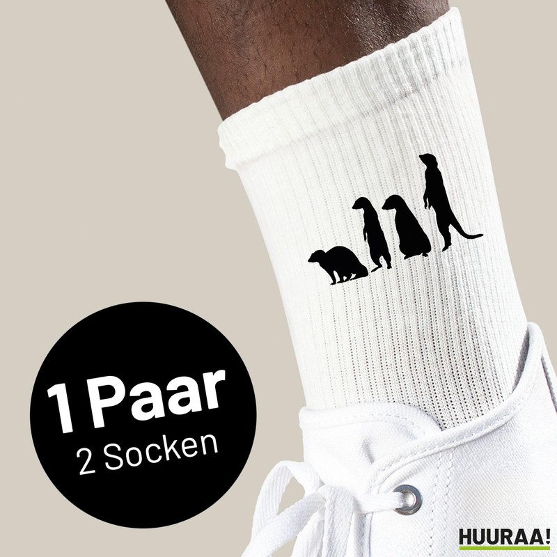 Huuraa Unisex Socks Meerkat Silhouette Gift Size 37/46 Meerkat Gift