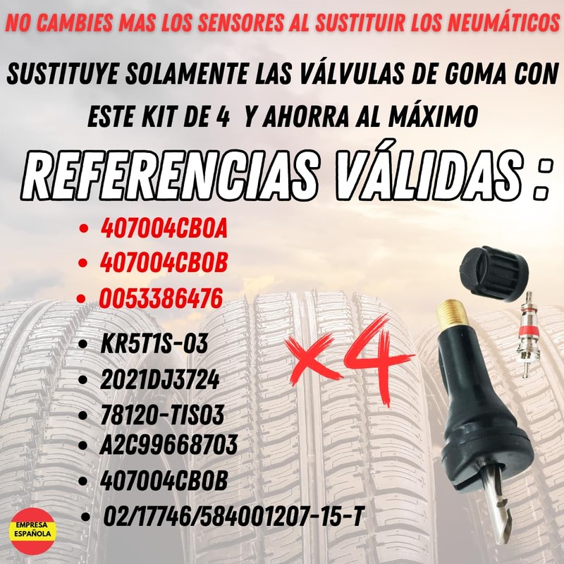 (Pack 4) Tyre Pressure Sensor Valve for Renault and Nissan,