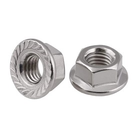 RUOFENG Stainless Steel Serrated Hex Flange Lock Nuts 50pcs (M5)