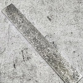 TEAMWILL 7Kinds Pattern VG10 Damascus Steel Billet Bars Material Knife Blade Blanks 220x30x3mm (Spiral)