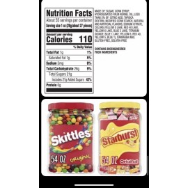 Skittles 1 Starburst & 1Skittles Original Fruity Chewy Candy - Bulk Jar 54oz