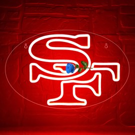 Football Neon Sign for Wall Decor Football Team Neon Sign for Man Cave or Garage Decor Birthday Gifts for Men Red Led Light for Bedroom Bar Dorm Party Game Room Size 16.1 * 10.4In(ZYLD056)