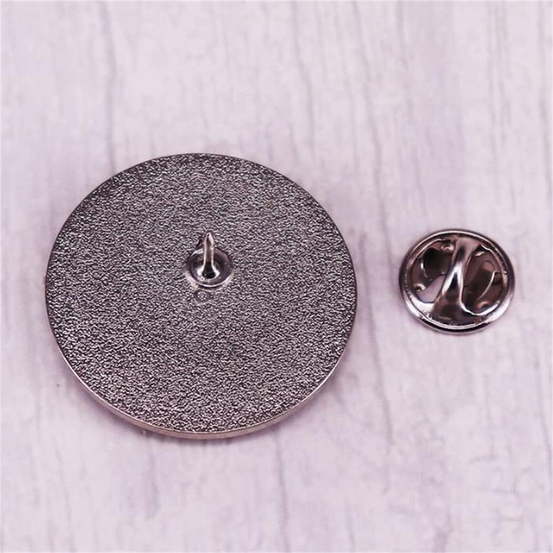Broche de solapa de metal redondo para ropa, mochila, sombrero,