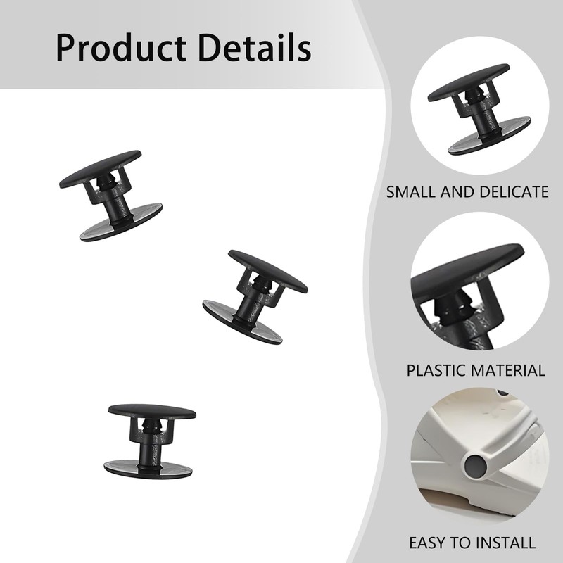 30 Pcs Replacement Rivets, Push in Strap Button Black Rivets