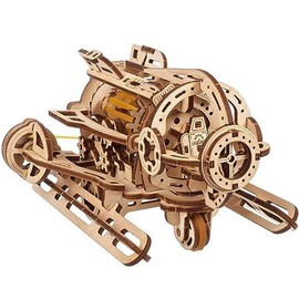 UGEARS Wooden 3D Puzzles for Adults - Mini Biplane Wooden Model Kit Crafts for Adults - DIY Kits for Adults Mechanical 3D Wooden Puzzles for Adults for Aviation Enthusiasts and Puzzle Lovers - 84 Pcs - color: Steampunk Submarine, style: Steampunkk