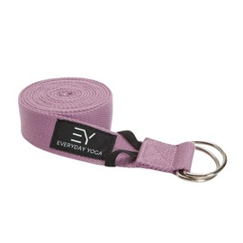 Everyday Yoga Super Strong Strap with Metal D-ring Buckle - Improve Flexibility, Stretching, and Physical Therapy Fitness. - Lilac
