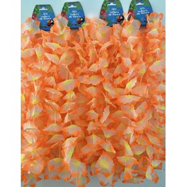 CABE Hawaiian Leis 12pc Party Favors Tropical Necklace Silk Flower Lei bundle with Luau Banner TM for Luau Beach Birthday Party Decorations and Party Supplies
