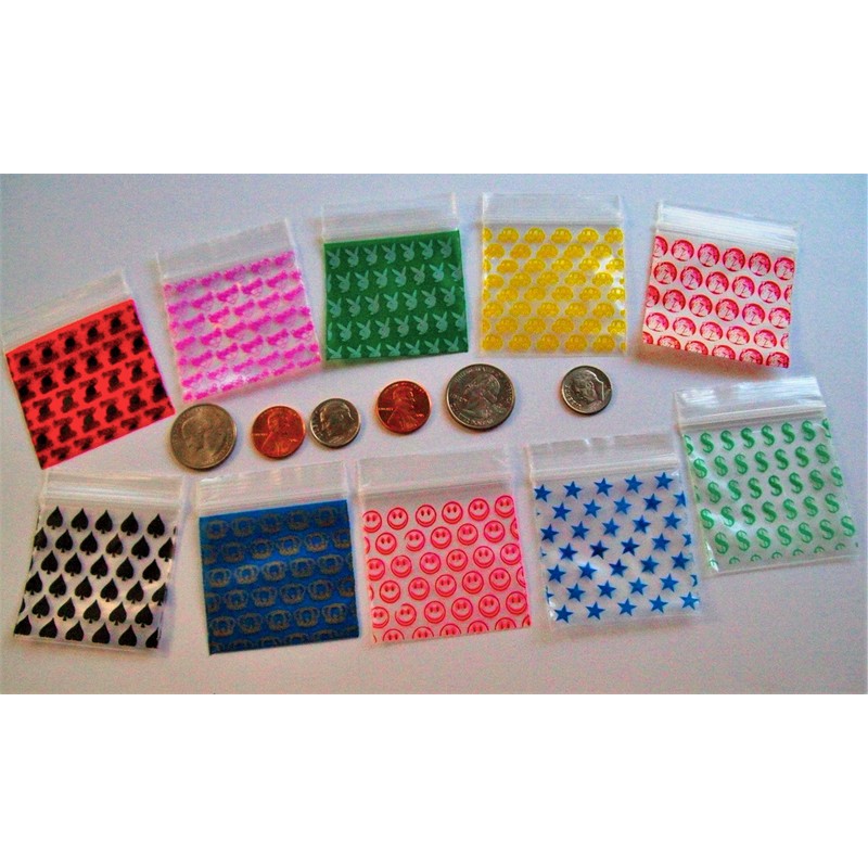 100-2" x 2"+ 20 FREE(10 Mixed Designs)"Variety"ZipL.ReCloseable Bags(3MilsThick)