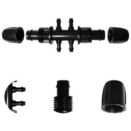 HOINCO 10Pcs Gartenschlauch Wasserrohr Verbinder Barbed Tee 1/2 Zoll bis 1/4 Zoll Barbed Doppel Way Bewässerung Connector (passend für 13 mm ID / 4 mm ID) Gartenbewässerung Wasser Divider (Schwarz)