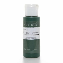Artiste Acrylic Paint 59ml 2Oz Forest Green, Quick-Drying Professional Art, Craft and Hobby Artists Paint, Vibrant Colour, Water-Based Paints Cover All Surfaces with Ease, Ideal for Travel Artists