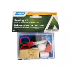 Camco 51053 Sewing Kit; 50 Yards Assorted Thread/ 5 Needles/ Needle Tube/ Needle