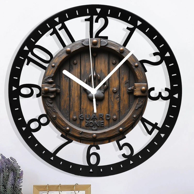 25cm Round Iron Wall Clock with a "The [Your Last