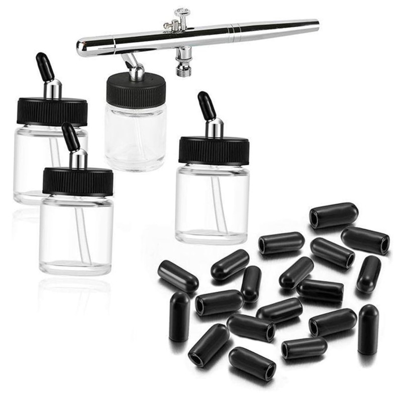 jojofuny 20pcs Airbrush Bottle Cap Durable Plastic Nozzle Caps for