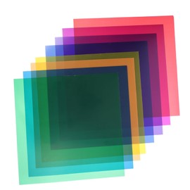 Operitacx 8pcs Transparent Gel Light Filters Color Correction Kit for Film Lighting Stable Color Temperature Lightweight Rugged Design for Flash Models