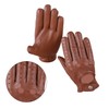 REAL EMPIRE Men's Driving Sheep Leather Luxury Gloves (Brown, XLarge)