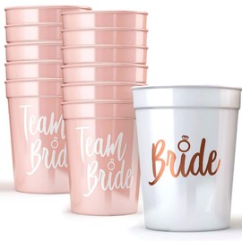 Embhlitfe 12 Pcs Bachelorette Party Bride Tribe Cups,White Pink Bridal Shower Cup Hen Party Cups,Bachelorette Party Drinking Cup for Engagement Wedding Supplies Hen Party Accessories (Multicolor)