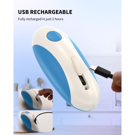 CIRCLE JOY Rechargeable Electric Can Opener for Seniors with Smooth Edge, Food-Safe, Handsfree Automatic Opener for Almost Any Can Sizes, Kitchen Gadgets for Home, Blue