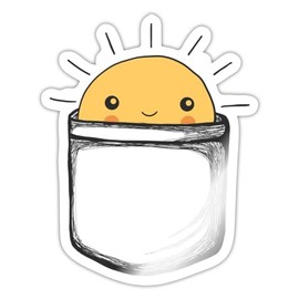 Spreadshirt Summer Sun Chest Pocket Motif Good Vibes Sticker Max. 10 x 10 cm 10 x 10 cm Glossy White