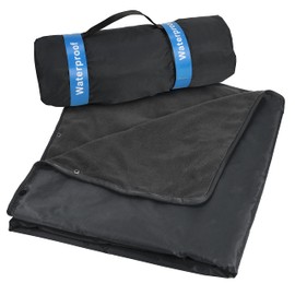 Waterproof Blanket for Outdoors, Hooded Blanket Poncho | Windproof, Warm, Wearable, Portable | for Stadium, Picnics, Sports Events, Camping, Yoga, Beach, Outdoor Adventure