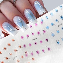 3 Sheets Self-Adhesive French Style Nail Art Stickers - Colorful DIY Decoration