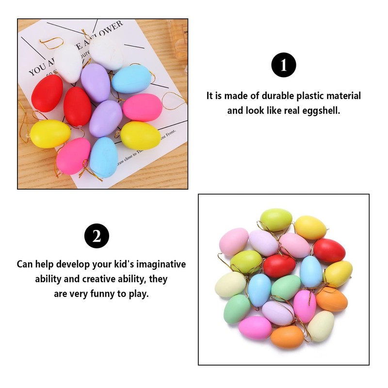 Pack of 12 Easter Eggs Hanging Easter Eggs with Ribbon,