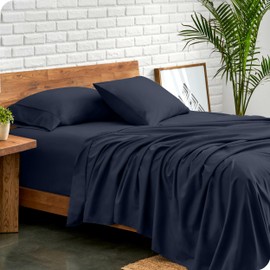 Bare Home Queen Sheet Set - 1800 Ultra-Soft Microfiber Queen Bed Sheets - Double Brushed - Queen Sheets Set - Deep Pocket - Bedding Sheets & Pillowcases (Queen, Midnight Blue)