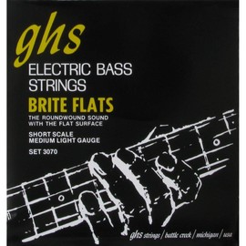 GHS Brite Flats - 3070 - Bass String Set, 4-String, Regular, .049-.108, Short Scale