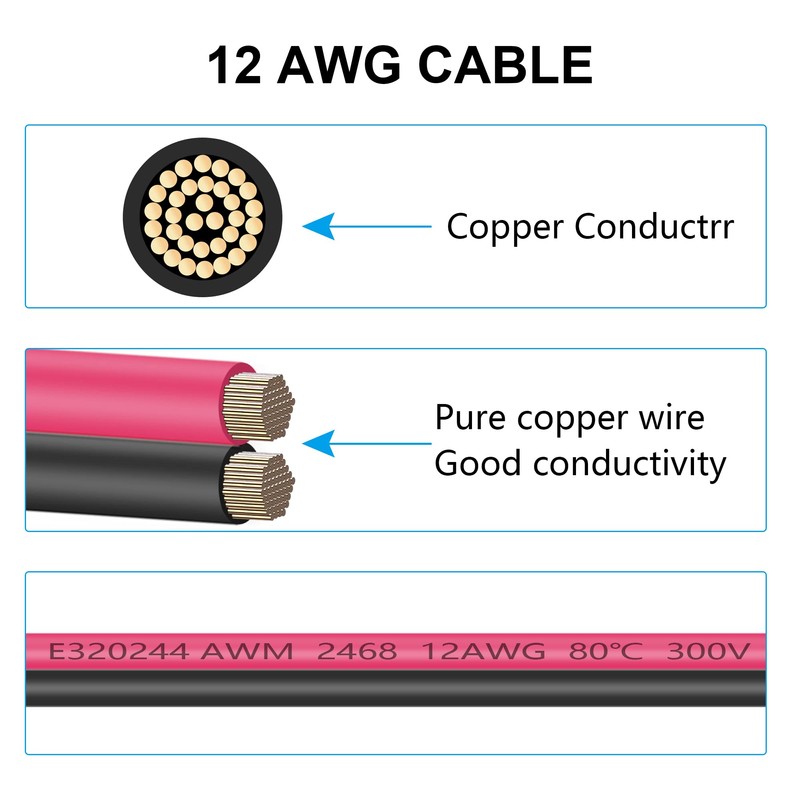 RIIEYOCA 1M SAE to XT60 Connector Adapter, 12AWG Cable, Compatible