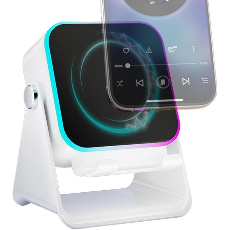 Induction Audio Speaker Stand Foldable Phone Bracket Speaker With Light