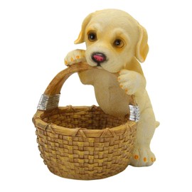 NOENNULL Key Bowl for Entryway Table, Resin Dog Basket Statue Puppy Basket Storage Entrance Key Candy Jewelry Earrings Holder Suitable for Home Decor