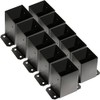 SPACEEUP 4×4 Post Base 10 Pcs, Inner Size 3.6"x3.6" Post Base Brackets, Heavy Duty Powder-Coated Post Anchor Matte Black Wood Post Brackets for Pavilion Deck Railing Support Deck Base Plate