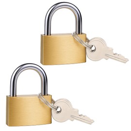 JIYIN Pack of 2 30 mm Padlock with Key Brass Padlock Small for Suitcases Cabinets Lockers Lockers Luggage Lock Weatherproof