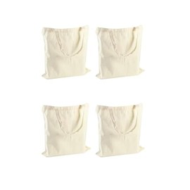 4 Pack CottonTote Canvas Bags - 38x42cm Economical Cotton Shopping Bags Bulk,Suitable for DIY, Gift, Shopping,Daily Use.