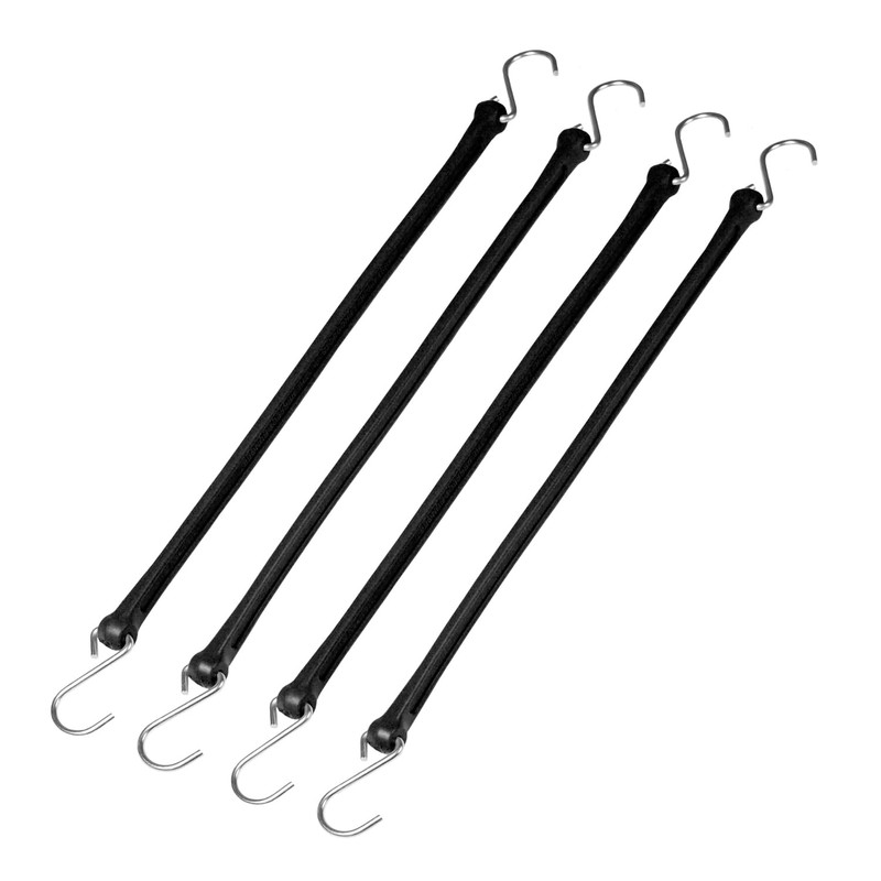 The Perfect Bungee® 24" Heavy-Duty Polyurethane Bungee Strap, 4-Pack, Black