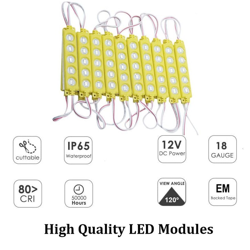 niccryle LED Strip Light, 100pcs LED Module DC12V 1.44W Replacement
