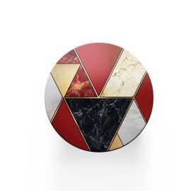 Round Single Coaster - Art Deco Red Marble Effect New Home House Warming Drinks Gift #77843