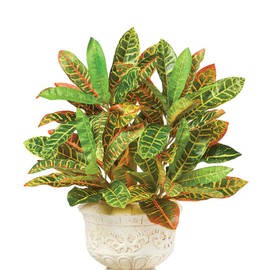 Collections Etc Faux Croton Bushes - Set of 2