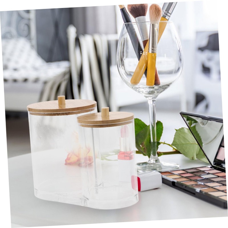 Baluue Bathroom Organizers and Storage Cotton Pad Dispenser Small Jars