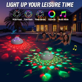 KingSom 3 in 1 Bluetooth Pool Speaker with Pool Fountain Light, 10000mAh Floating Pool Speaker, IP68 Waterproof Hot Tub Speakers, Loud Sound, BT5.4,24H Playtime Rechargeable pool Water Fountain, White