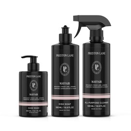 Preston Lane Luxury Kitchen Set – Hand Wash, Dish Soap & All-Purpose Cleaner | Plant-Powered Cleaning Essentials Bundle with Fine Italian Fragrance, Mayfair Scent