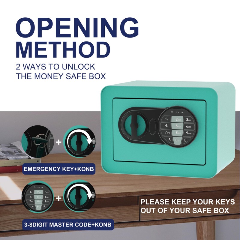 OUSURO Small Safe Box - Home Safe for Money Jewelry