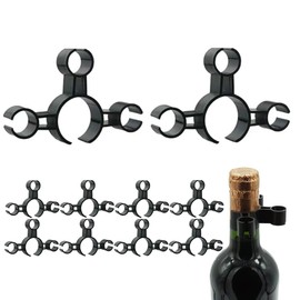 Champagne Wine Bottle Safety Clips,10 Pieces Bottle Sparklers Service Hanging Buckle Holder for Wedding Birthday Party Supplies (Black, Three-Clip)